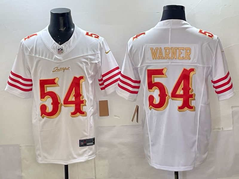 Men 2025 Nike San Francisco 49ers #54 Warner White 5th generation Limited NFL Jersey 041->san francisco 49ers->NFL Jersey